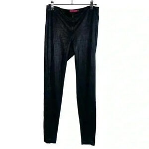 Alice + Olivia Black‎ Metallic Front Zipper Legging Pant